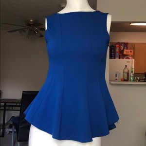 Royal blue peplum top